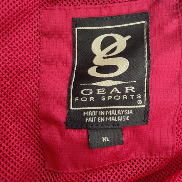 Bombardier Learjet Windbreaker Flight Jacket, Red/Navy Insets, Size XL - Picture 4 of 9